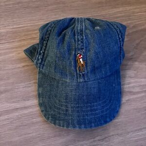 POLO Ralph Lauren Blue Denim Cap with Embroidered Logo
